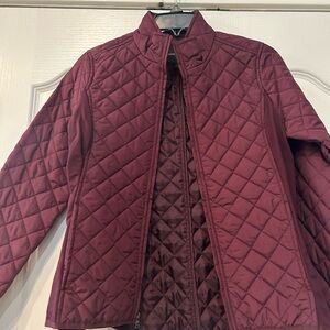 Banana Republic Burgundy Quilted Puffer Jacket